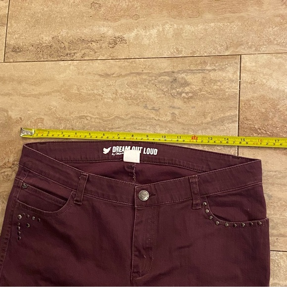 Dream Out Loud Selena Gomez Maroon Studded Jeggings Junior Size 11 - Picture 5 of 12